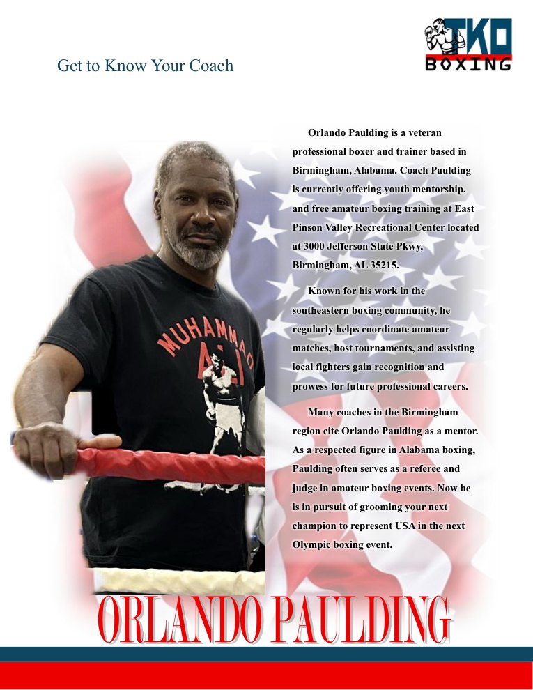 Orlando Paulding's coach profile from the 2026 sponsorship package