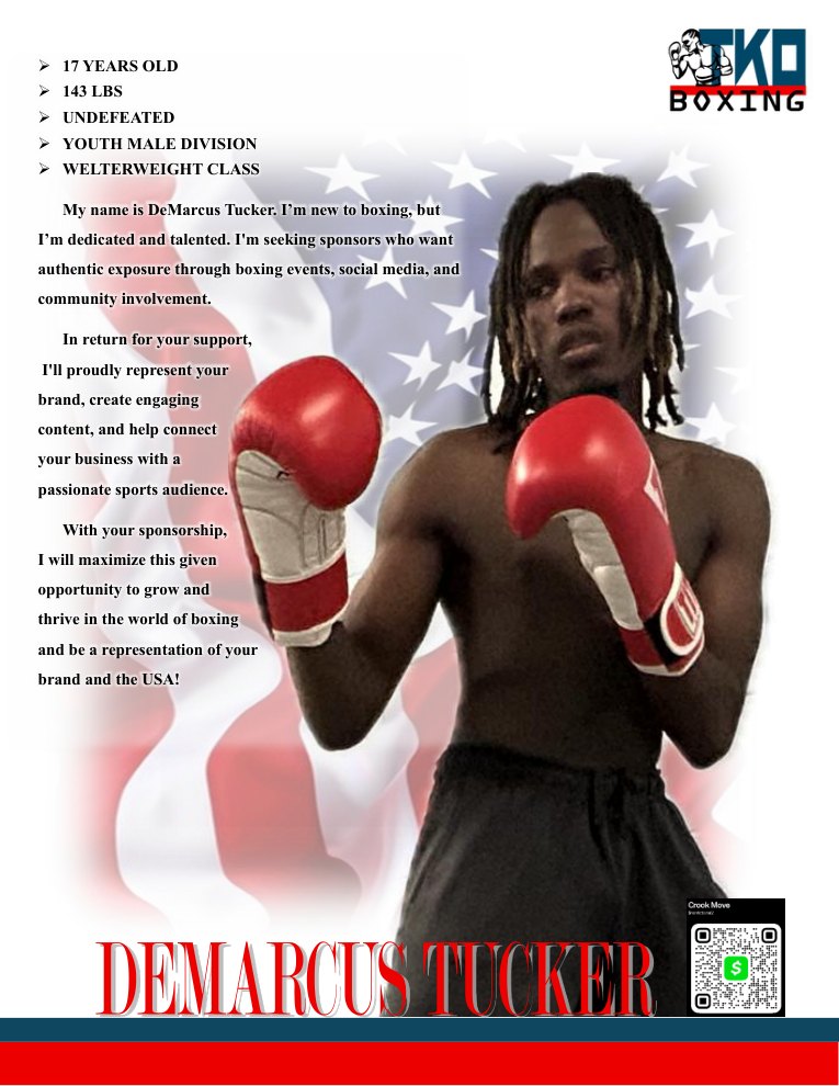 DeMarcus Tucker's profile in the sponsorship package