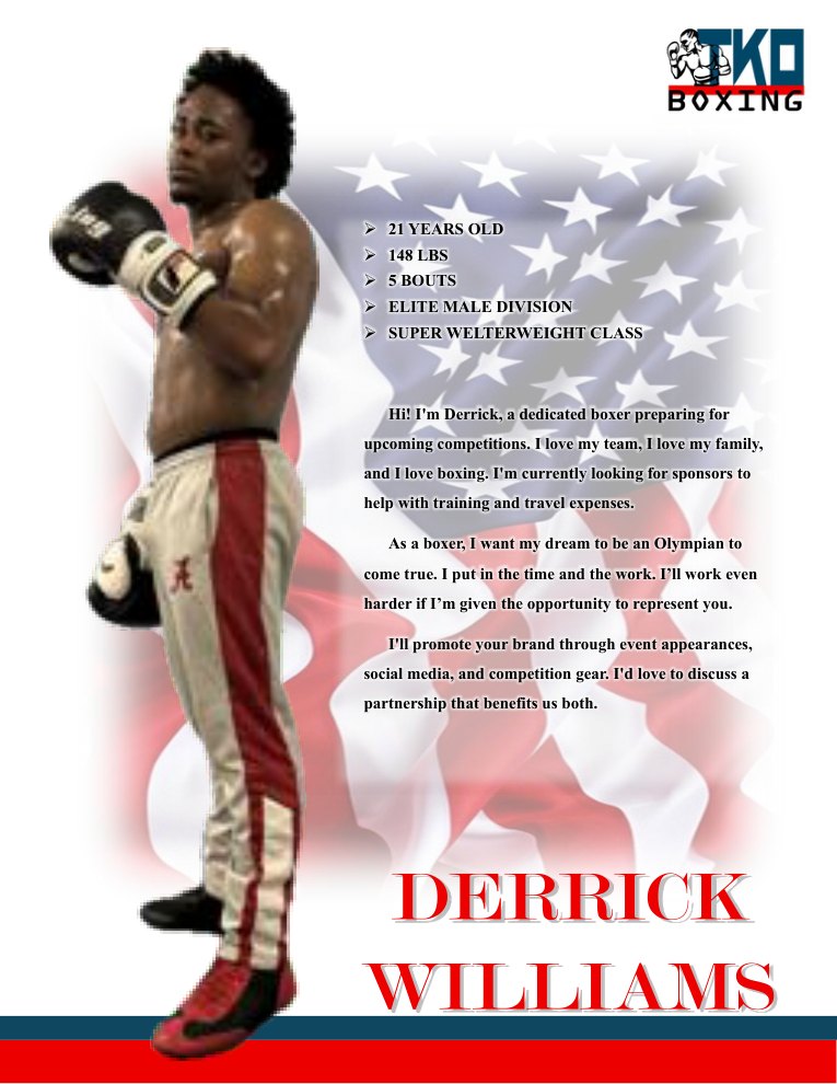 Derrick Williams's profile in the sponsorship package